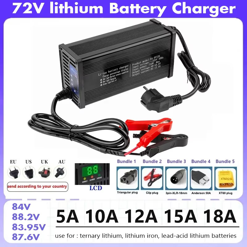 84V 20A Smart Charger - Caricabatteria intelligente Lifepo4 72V 20S 84V