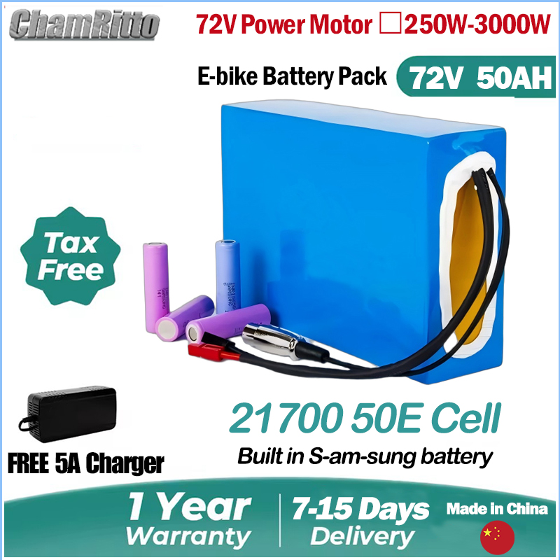 72V 50Ah 21700 Lithium Battery - Batteria al Litio per Bici Elettrica
